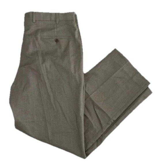 Brooks Brothers Other - Brooks Brothers 346‎ Dress Pants Mens 37x32 Taupe Brown Wool Blend Flat Front